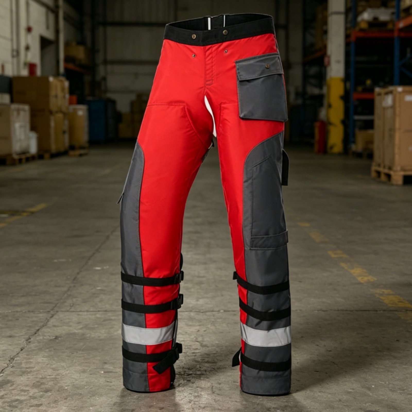 Chainsaw Safety Chaps - Kettingzaagbroek met reflecterende strips, beschermende werkbroek