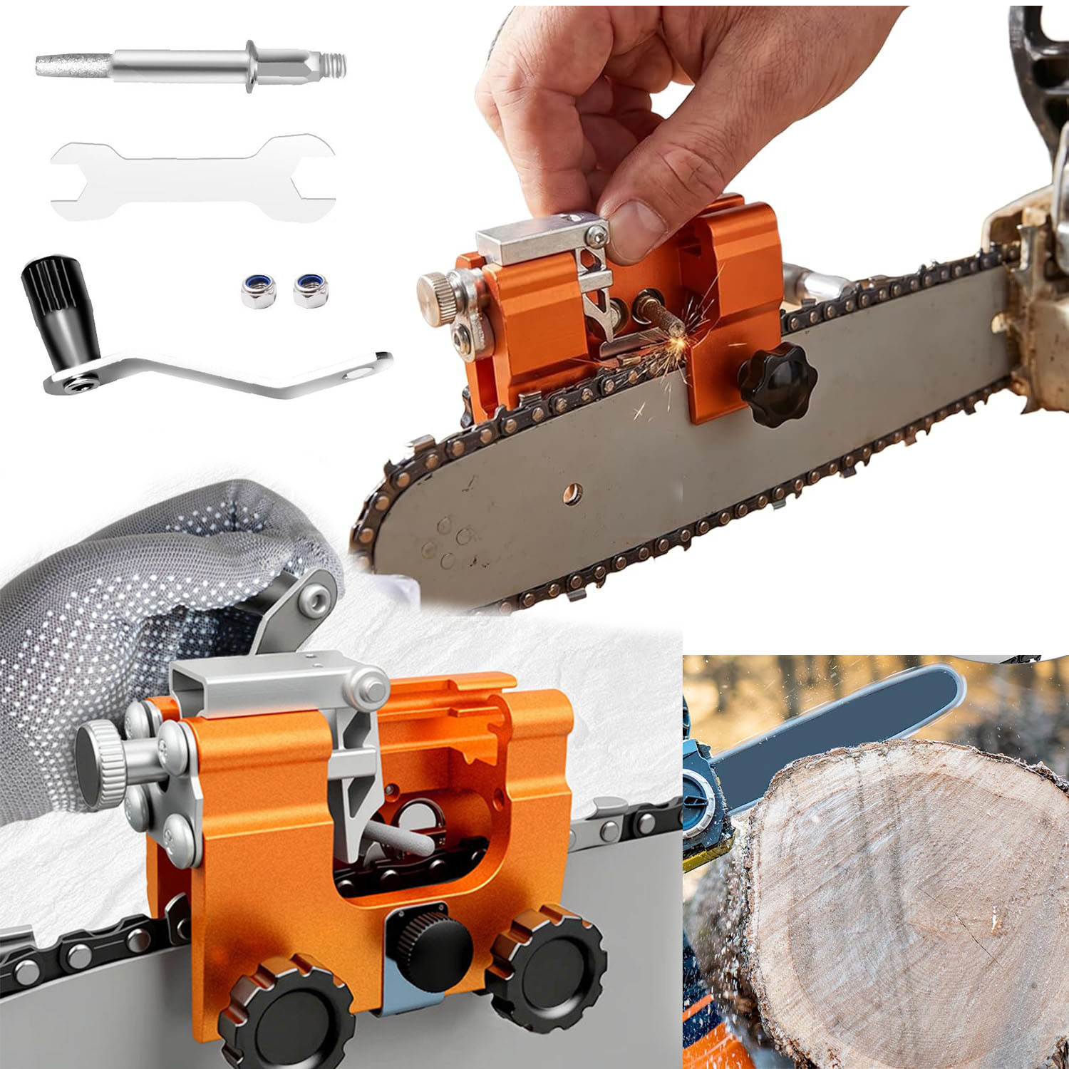 Chainsaw Sharpener Electric - Handmatige kettingzaagslijper gereedschapsset, universele kettingzaagblad slijphulp