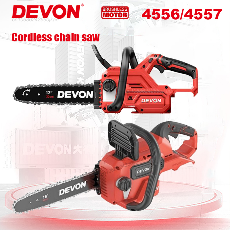 Cordless Chainsaw 12 Inch Battery - Devon oplaadbare borstelloze automatische vulling olie