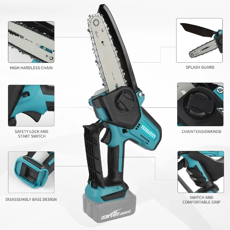 Kleine, draagbare 18V elektris - Mini Chainsaw 6 Inch Cordless recensie en prijs