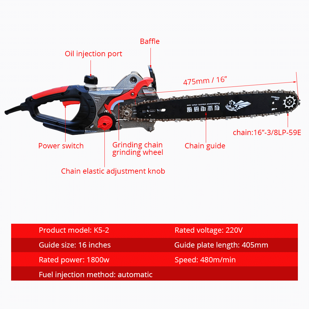 220V Snoer Elektrische Ketting - Electric Chainsaw 16 Inch Corded recensie en prijs