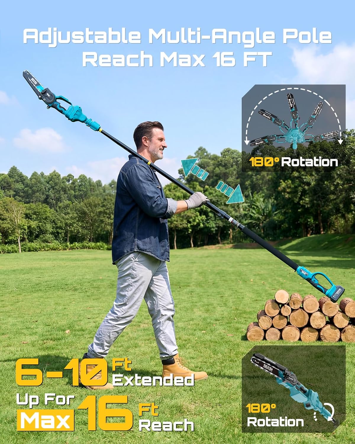 SEESII 8'' Polesaw borstelloze - Pole Saw Cordless Telescopic recensie en prijs