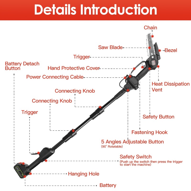 2-in-1 draadloze zaag met stok - Battery Chainsaw 2 Battery Kit recensie en prijs