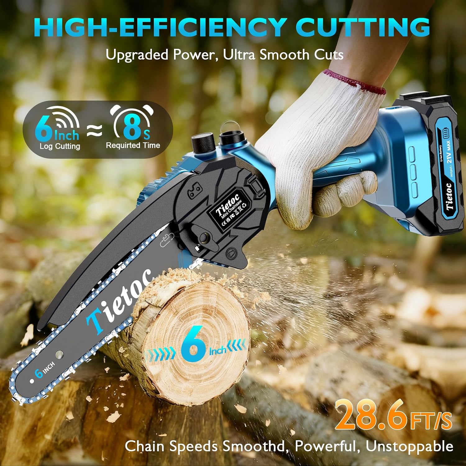 Mini-kettingzaag, 6 inch draad - Mini Chainsaw 6 Inch Cordless recensie en prijs