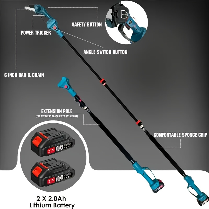 2-meter hoge telescopische sno - Battery Chainsaw 2 Battery Kit recensie en prijs